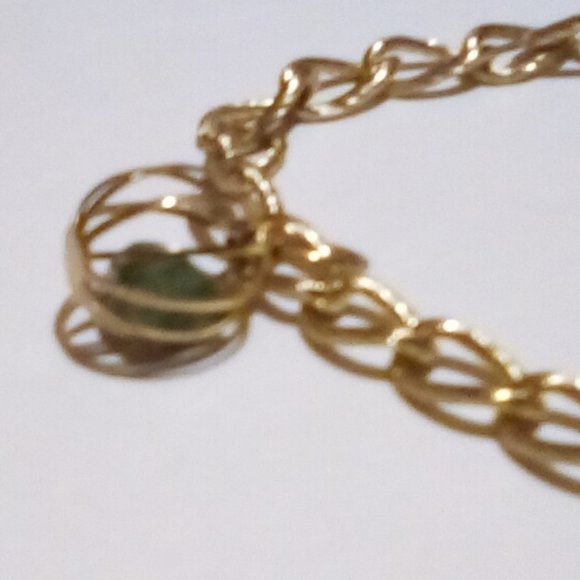 Vintage Link Charm Bracelet with Cage Charm - Picture 4 of 4